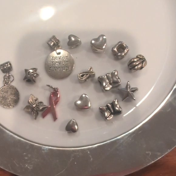 Silver and Red Charm Set - Picture 1 of 4